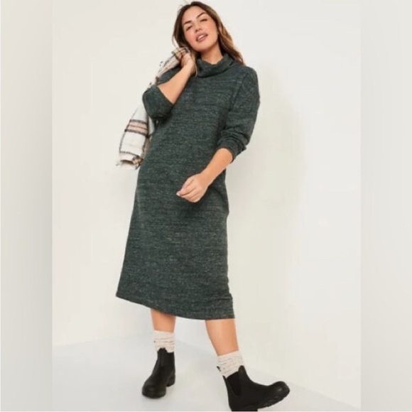 NWT Old Navy Long-Sleeve Turtleneck Midi Sweater Shift Dress Size XS - Picture 1 of 11